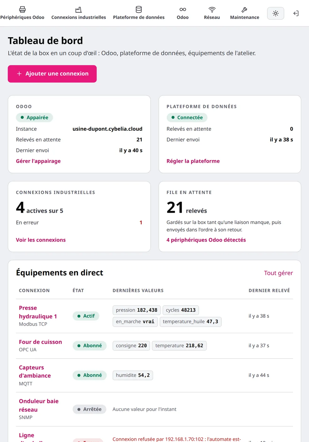 Le même écran sur une tablette, en thème clair.